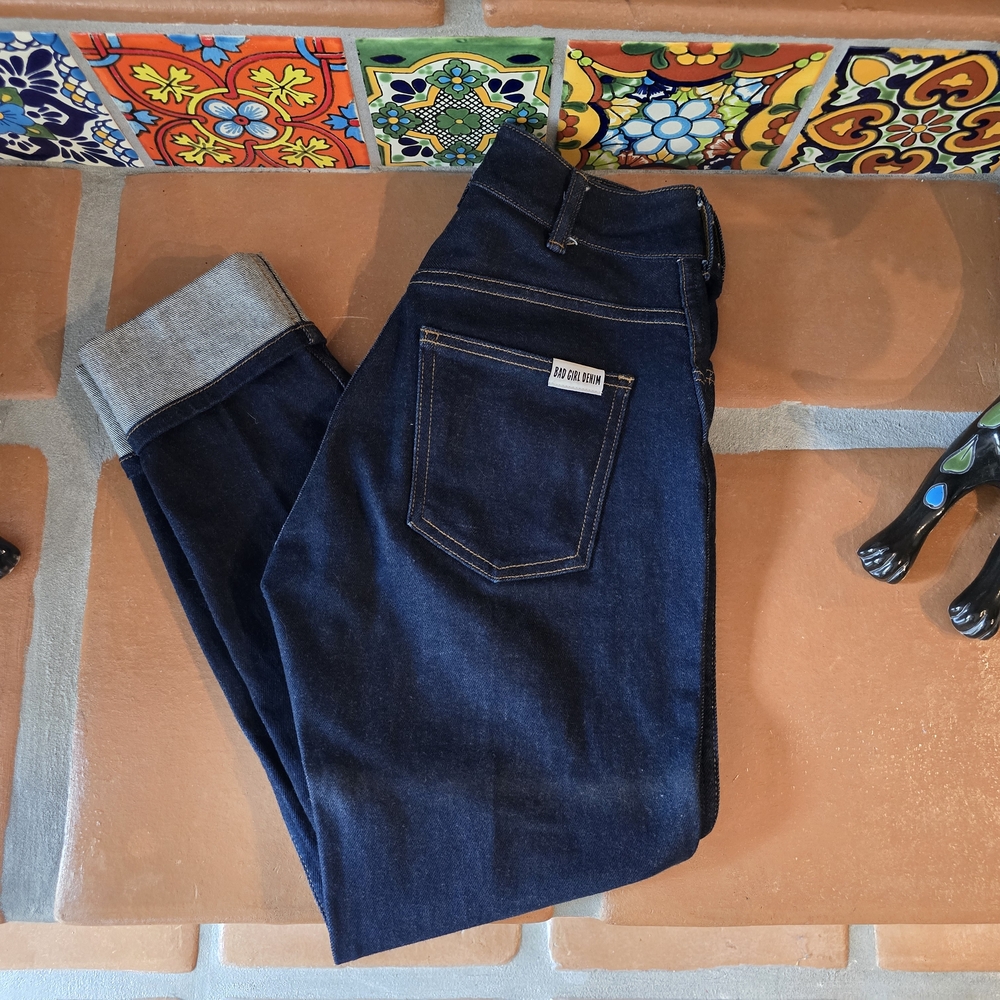 Vixen by Micheline Pitt Indigo Cropped Jeans